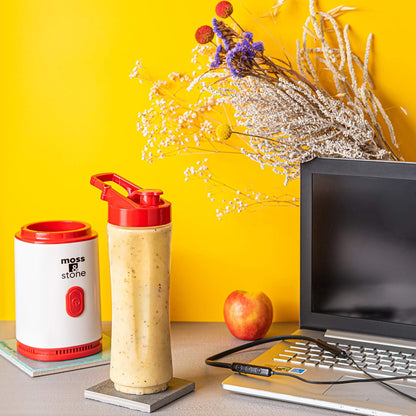 Powerful 20 Oz Single Serve Blender in Stylish White & Red