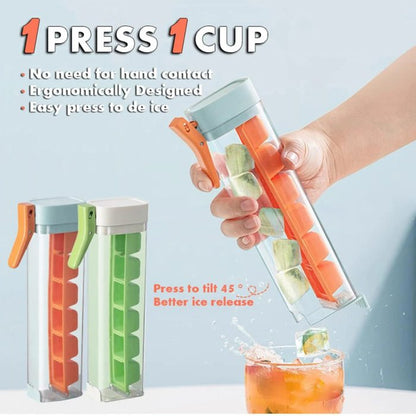 Premium Food Grade Ice Cube Maker with Storage Box - Perfect Kitchen Gadget for Easy Ice Creation