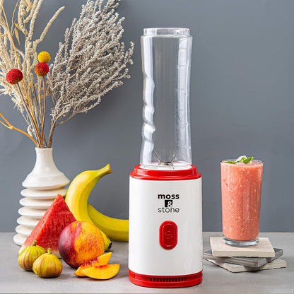Powerful 20 Oz Single Serve Blender in Stylish White & Red