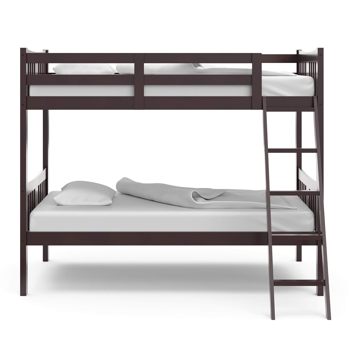 Caribou Twin-Over-Twin Bunk Bed – GREENGUARD Gold Certified Bunk Bed for Kids Bedroom, Converts to 2 Individual Twin Beds, No Box Spring Required (Espresso)