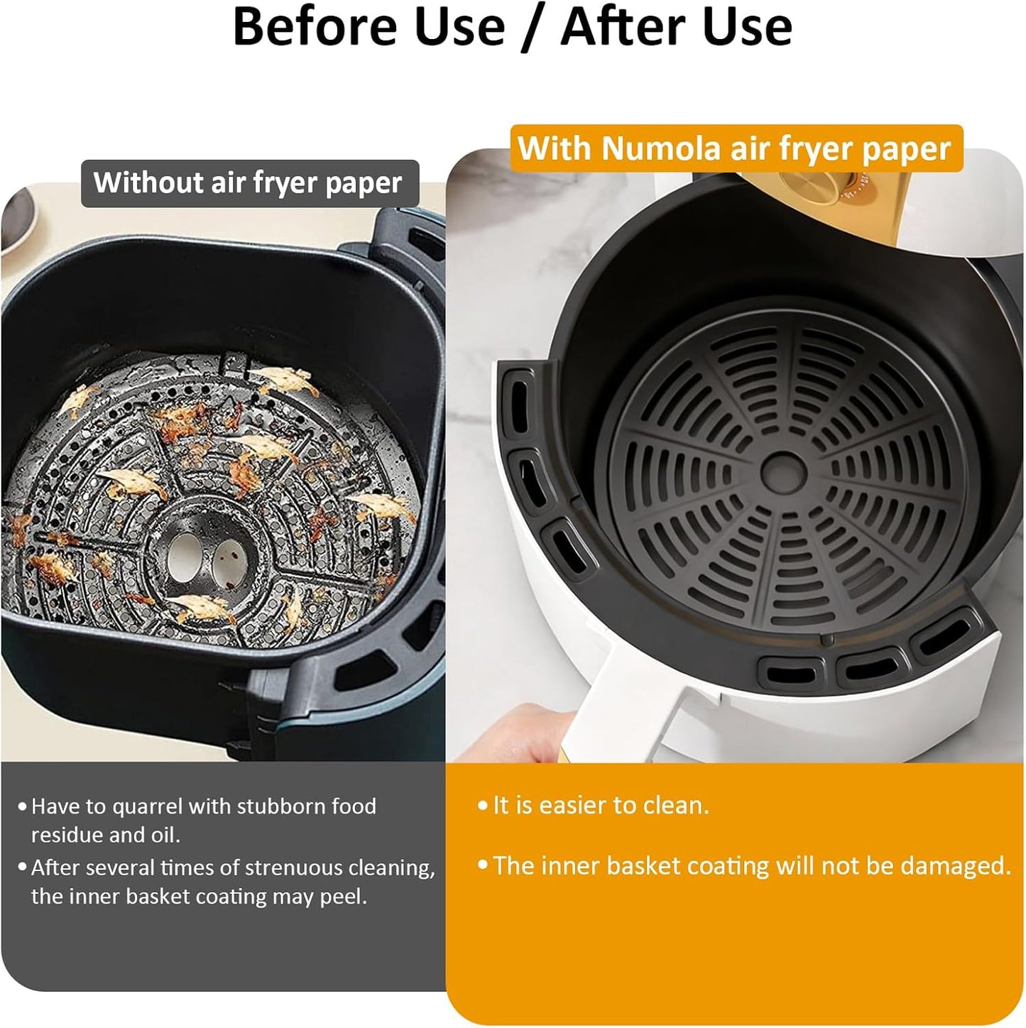 Non-Stick Air Fryer Parchment Paper Liners - 100 Pre-Cut 7 Inch Disposable Sheets for 2.5-4QT Air Fryers, Microwaves, & Steaming Baskets