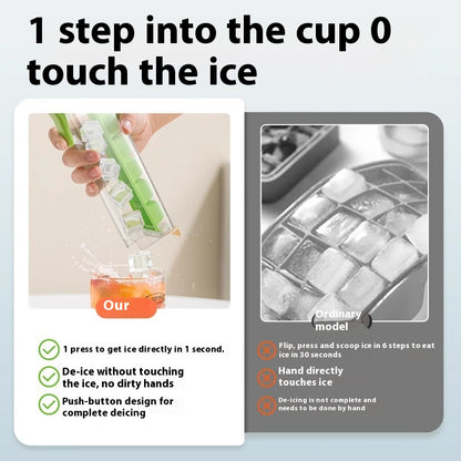 Premium Food Grade Ice Cube Maker with Storage Box - Perfect Kitchen Gadget for Easy Ice Creation