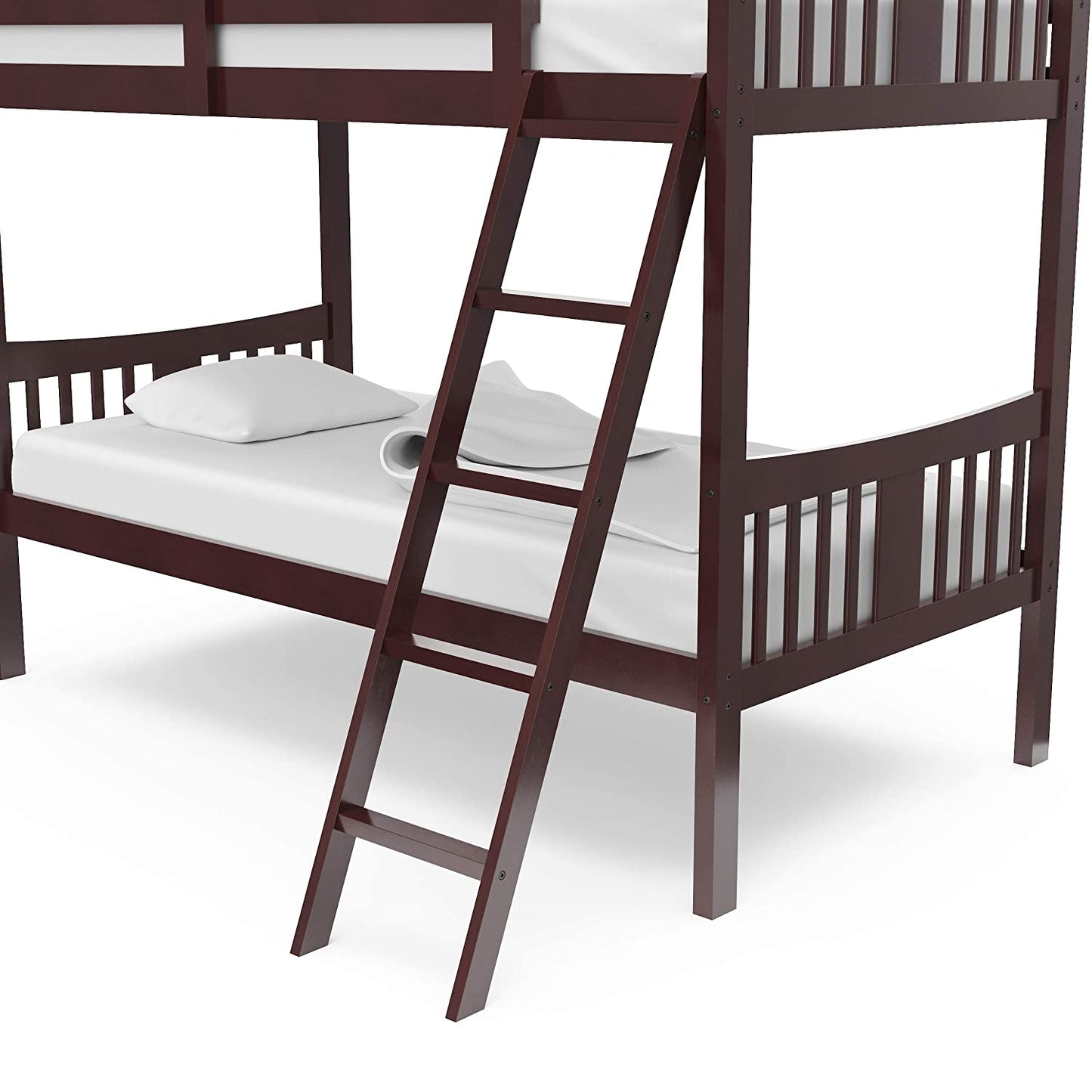 Caribou Twin-Over-Twin Bunk Bed – GREENGUARD Gold Certified Bunk Bed for Kids Bedroom, Converts to 2 Individual Twin Beds, No Box Spring Required (Espresso)