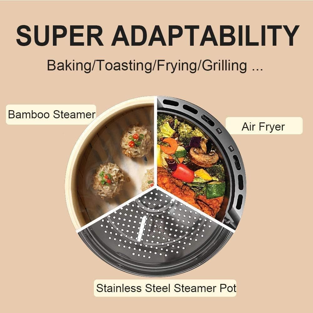 Non-Stick Air Fryer Parchment Paper Liners - 100 Pre-Cut 7 Inch Disposable Sheets for 2.5-4QT Air Fryers, Microwaves, & Steaming Baskets