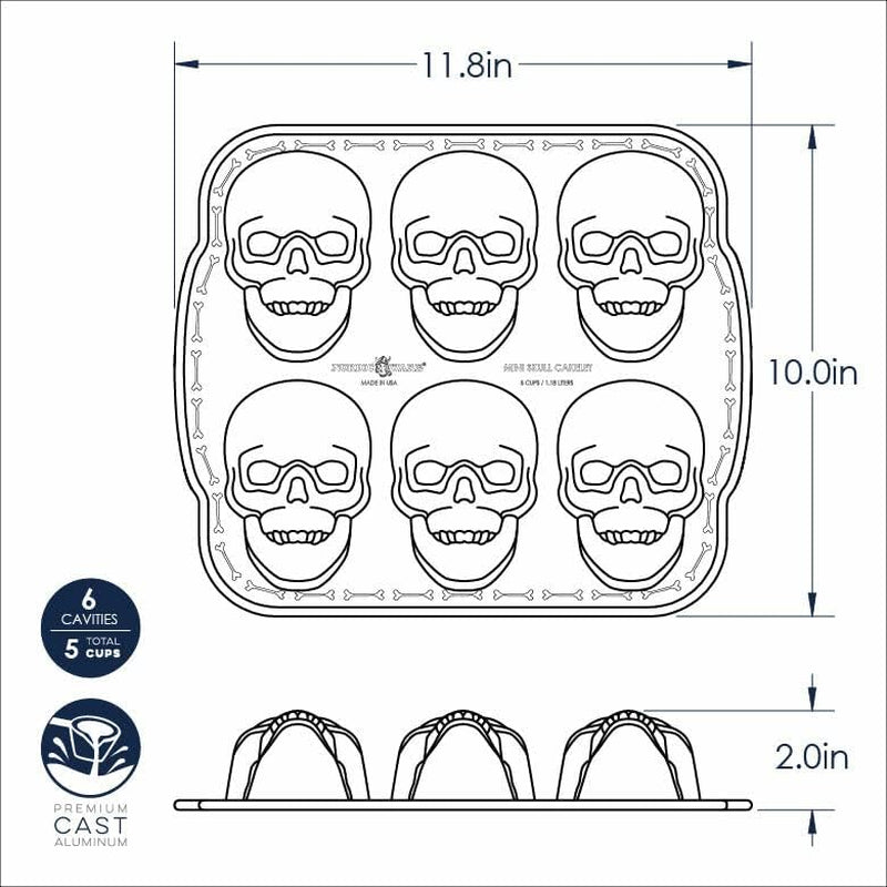 Spooktacular Haunted Skull Cakelet Pan – Perfect for Halloween Baking in Bronze!