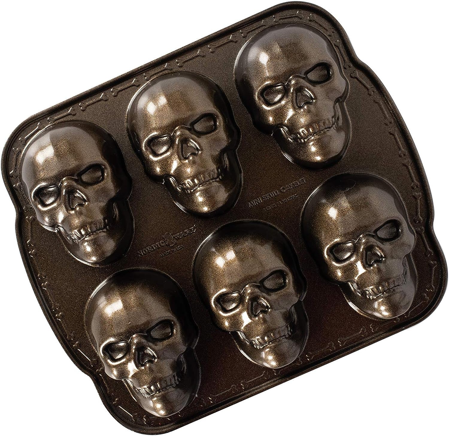Spooktacular Haunted Skull Cakelet Pan – Perfect for Halloween Baking in Bronze!