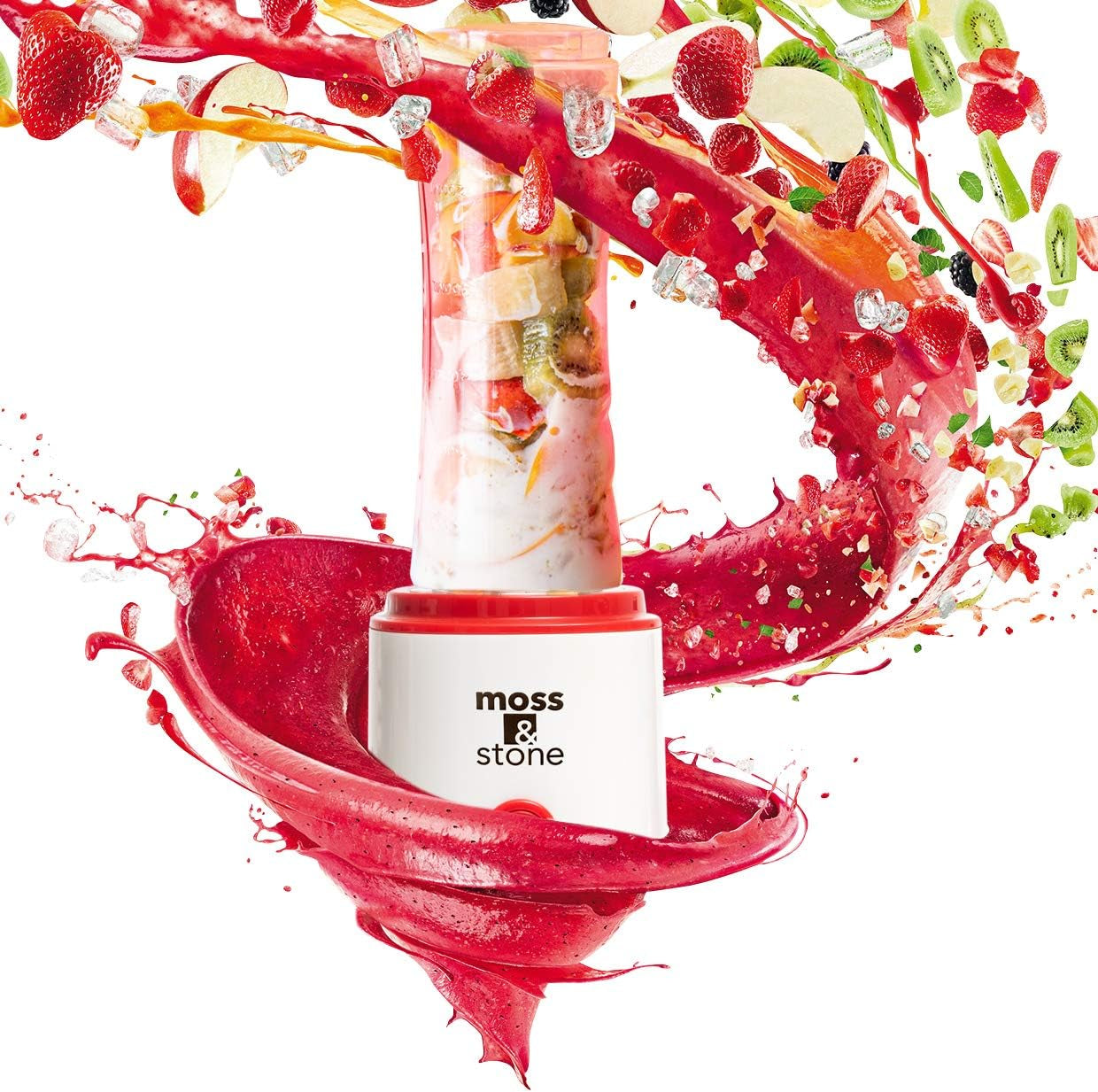Powerful 20 Oz Single Serve Blender in Stylish White & Red